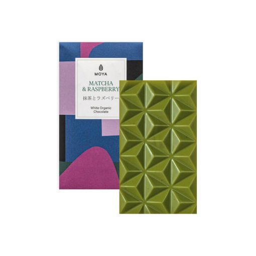 Moya Organikus Matcha Fehércsokoládé Málnával