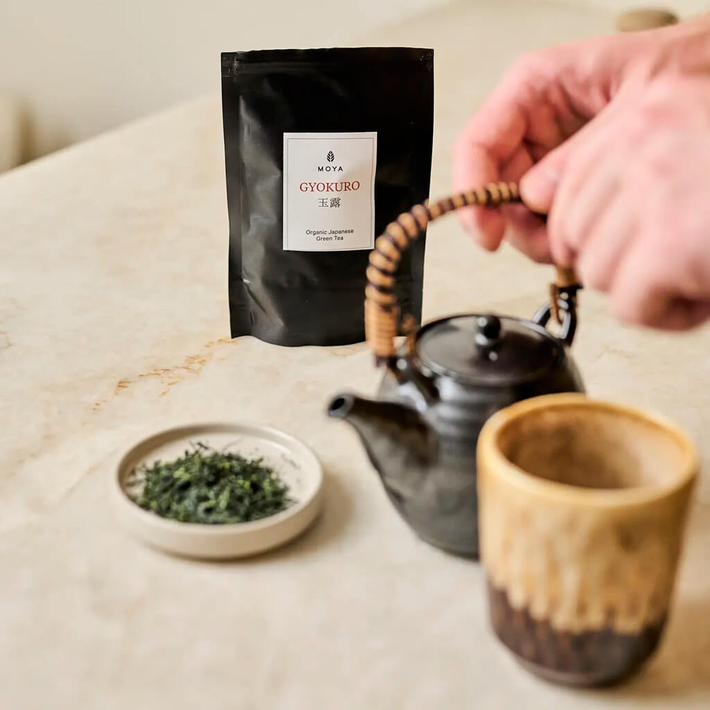Moya-Gyokuro-Organikus-Japán-Zöld-Tea-50-g-Előkészítése