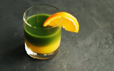 Kétrétegű matcha narancslével