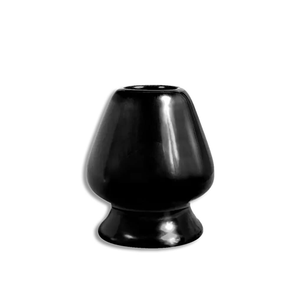 Moya Kerámia Matcha Ecsettartó - Fekete fekete kerámia ecsettartó önálló termékfotón, fehér háttér előtt