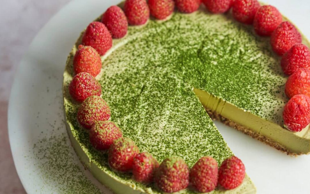 Sütés nélküli vegán matcha sajttorta