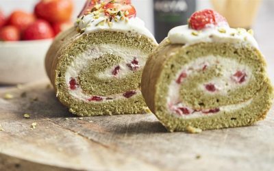 Matcha tekercs recept eperkrémmel és fehércsokival